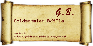 Goldschmied Béla névjegykártya